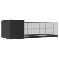 vidaXL Voliera con Estensione Argento 704x303x216 cm in Acciaio