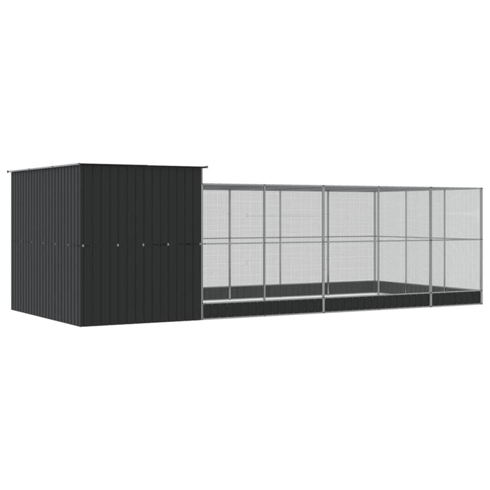 vidaXL Voliera con Estensione Argento 704x303x216 cm in Acciaio