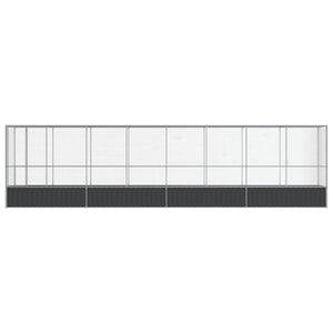 Gabbia per uccelli voliera con estensione argento 8345 x 107 x 212 cm acciaio Argento 02_0045666