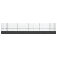 Gabbia per uccelli voliera con estensione argento 10425 x 107 x 212 cm acciaio Argento 02_0045644