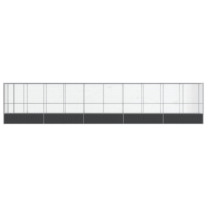 Gabbia per uccelli voliera con estensione argento 10425 x 107 x 212 cm acciaio Argento 02_0045644