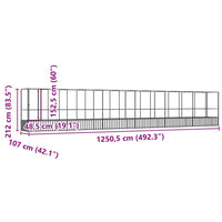 Voliera con Estensione Argento 1250,5x107x212 cm in Acciaio 3214271