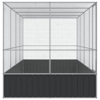 Gabbia per uccelli voliera con estensione argento 418 x 207 x 212 cm acciaio Argento 02_0045654