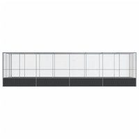 Voliera con Estensione Argento 832x207x212 cm in Acciaio