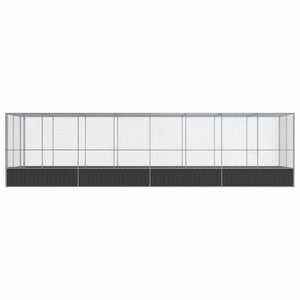 Voliera con Estensione Argento 832x207x212 cm in Acciaio