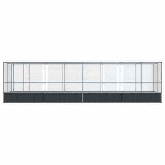 Gabbia per uccelli voliera con estensione argento 832 x 207 x 212 cm acciaio Argento 02_0045664