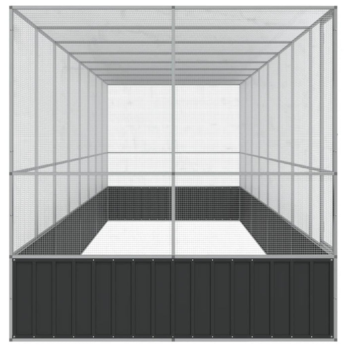 Gabbia per uccelli voliera con estensione argento 832 x 207 x 212 cm acciaio Argento 02_0045664