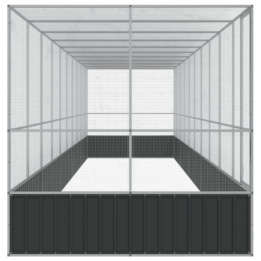 Gabbia per uccelli voliera con estensione argento 1039 x 207 x 212 cm acciaio Argento 02_0045643