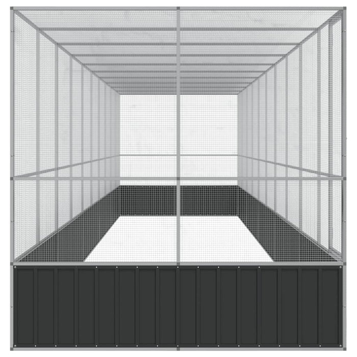 Gabbia per uccelli voliera con estensione argento 1039 x 207 x 212 cm acciaio Argento 02_0045643