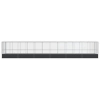 Voliera con Estensione Argento 1246x207x212 cm in Acciaio