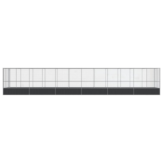 Gabbia per uccelli voliera con estensione argento 1246 x 207 x 212 cm acciaio Argento 02_0045648