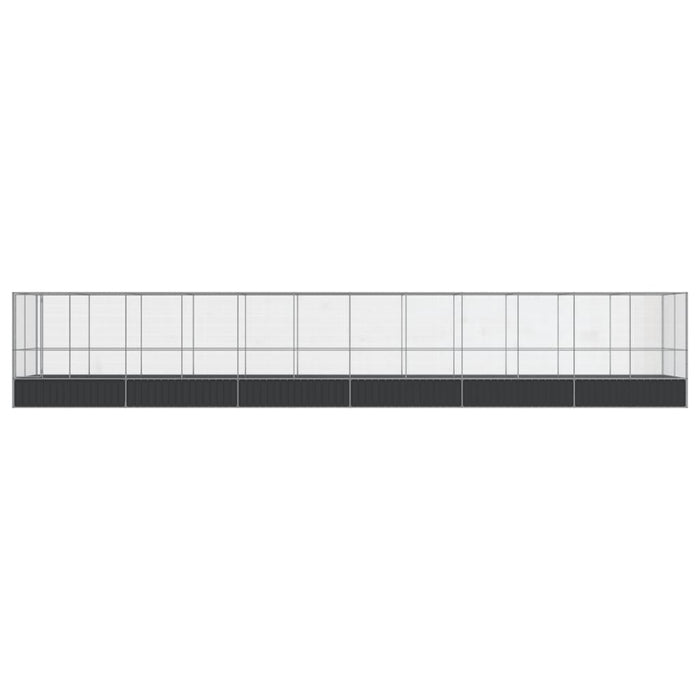 Gabbia per uccelli voliera con estensione argento 1246 x 207 x 212 cm acciaio Argento 02_0045648