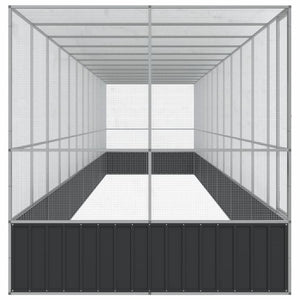 Gabbia per uccelli voliera con estensione argento 1246 x 207 x 212 cm acciaio Argento 02_0045648