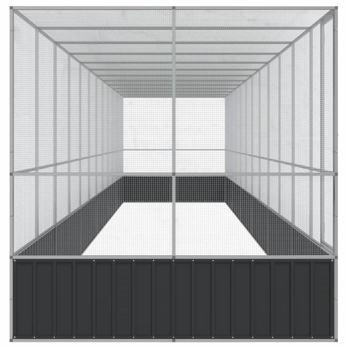 Gabbia per uccelli voliera con estensione argento 1246 x 207 x 212 cm acciaio Argento 02_0045648