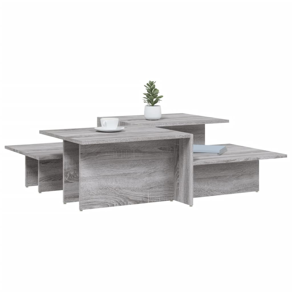 Tavolini da Salotto 2 pz Grigio Sonoma in Legno Multistrato 3216159