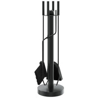 Set di attrezzi per camino 5 pezzi 18x56 cm in acciaio 156377