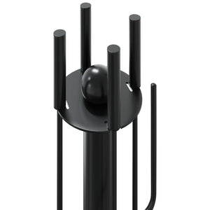 Set di attrezzi per camino 5 pezzi 18x56 cm in acciaio 156377