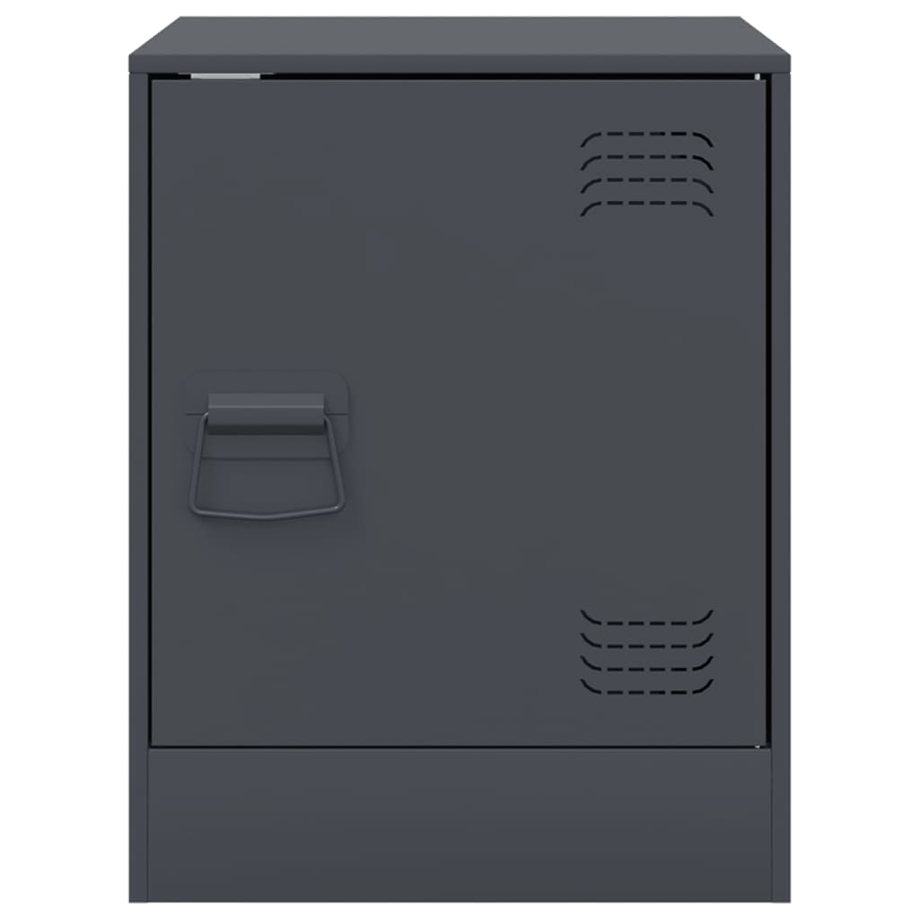 Comodino Antracite 34,5x39x44 cm in Acciaio 841611