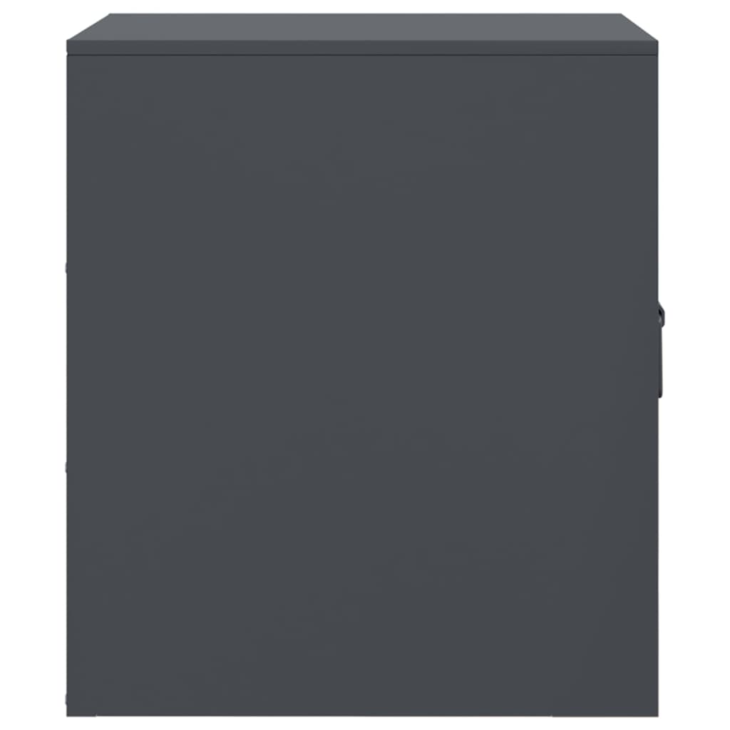 Comodino Antracite 34,5x39x44 cm in Acciaio 841611