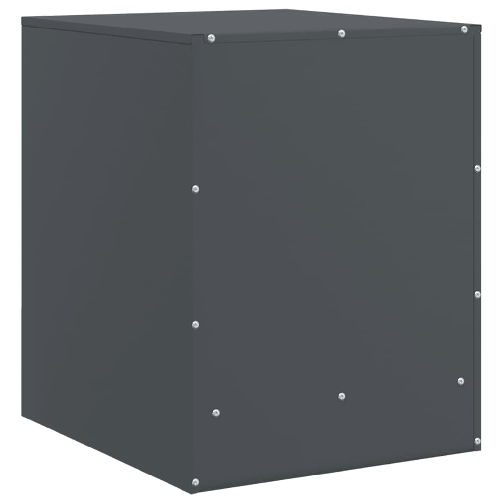 Comodino Antracite 34,5x39x44 cm in Acciaio 841611