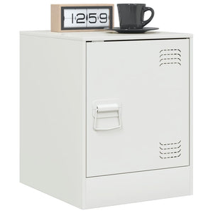Comodino Bianco 34,5x39x44 cm in Acciaio 841617