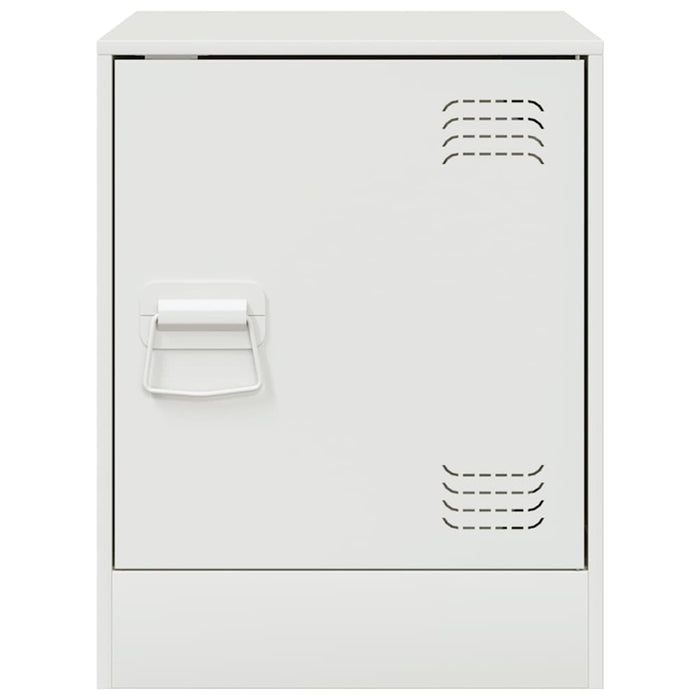 Comodino Bianco 34,5x39x44 cm in Acciaio 841617