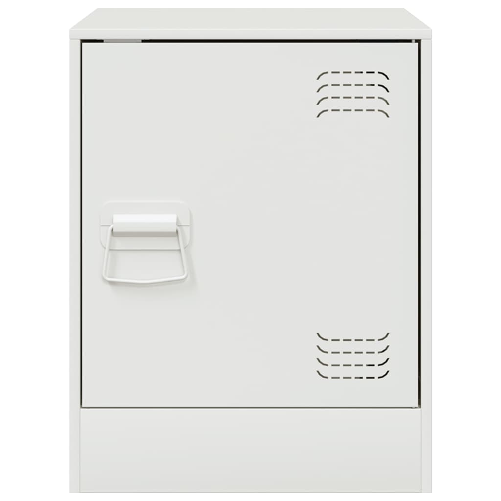 Comodino-Tavolino da notte Bianco 34,5x39x44 cm in Acciaio 833441