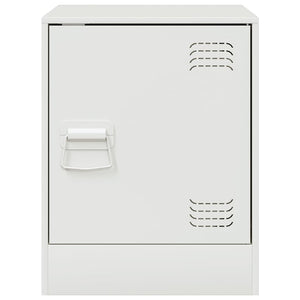 Comodino-Tavolino da notte Bianco 34,5x39x44 cm in Acciaio 833441