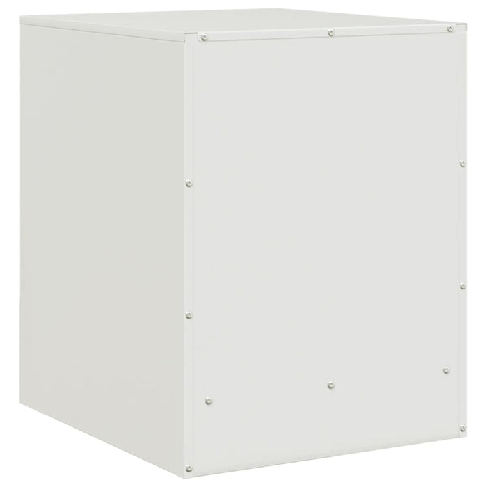 Comodino Bianco 34,5x39x44 cm in Acciaio 841617