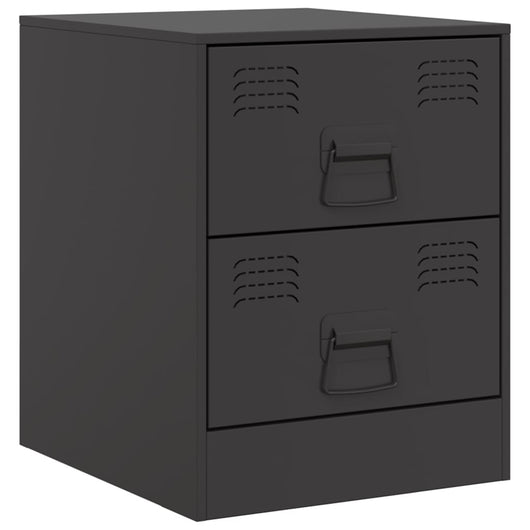 Comodino Nero 34,5x39x44 cm in Acciaio 841619