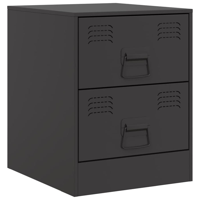 Comodino Nero 34,5x39x44 cm in Acciaio 841619