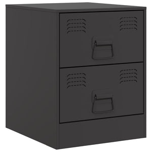 Comodino Nero 34,5x39x44 cm in Acciaio 841619