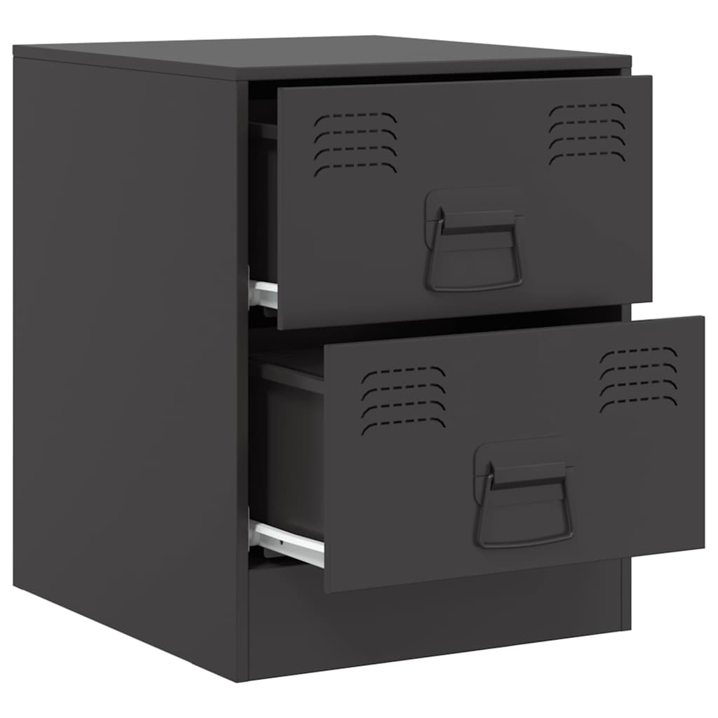 Comodino Nero 34,5x39x44 cm in Acciaio 841619
