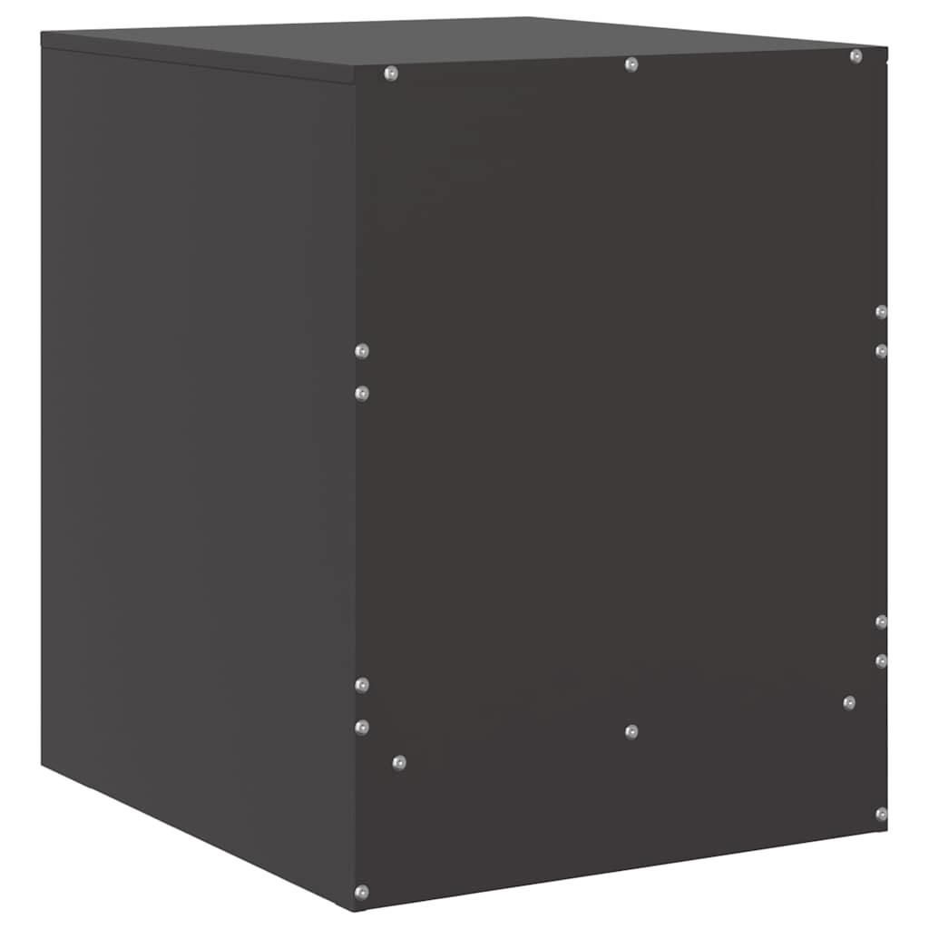 Comodino Nero 34,5x39x44 cm in Acciaio 841619