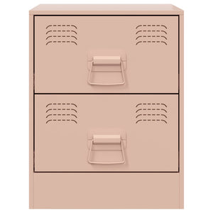 Comodini 2 pz Rosa 34,5x39x44 cm in Acciaio 841622