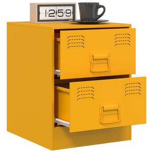 Comodini 2 pz Giallo 34,5x39x44 cm in Acciaio 841626