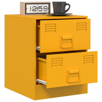 Comodini 2 pz Giallo 34,5x39x44 cm in Acciaio 841626
