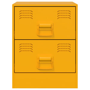 Comodini 2 pz Giallo 34,5x39x44 cm in Acciaio 841626