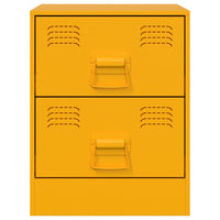Comodini 2 pz Giallo 34,5x39x44 cm in Acciaio 841626