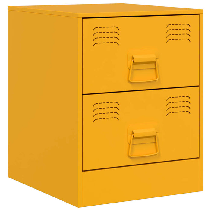 Comodini 2 pz Giallo 34,5x39x44 cm in Acciaio 841626