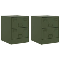 Comodini 2 pz Verde34,5x39x44 cm in Acciaio 841628