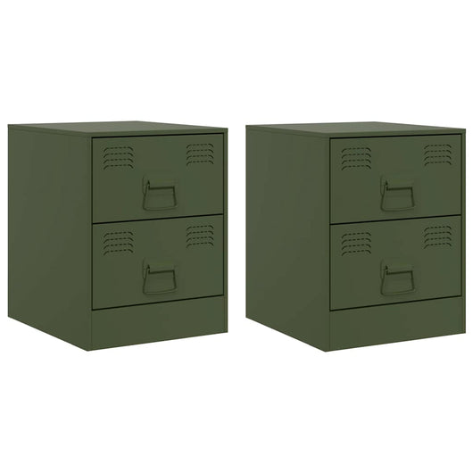 Comodini 2 pz Verde34,5x39x44 cm in Acciaio 841628