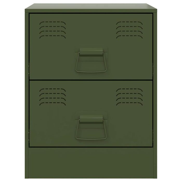 Comodini 2 pz Verde34,5x39x44 cm in Acciaio