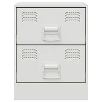 Comodino-Tavolino da notte Bianco 34,5x39x44 cm in Acciaio 260550