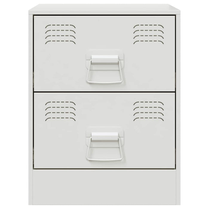 Comodino-Tavolino da notte Bianco 34,5x39x44 cm in Acciaio 260550