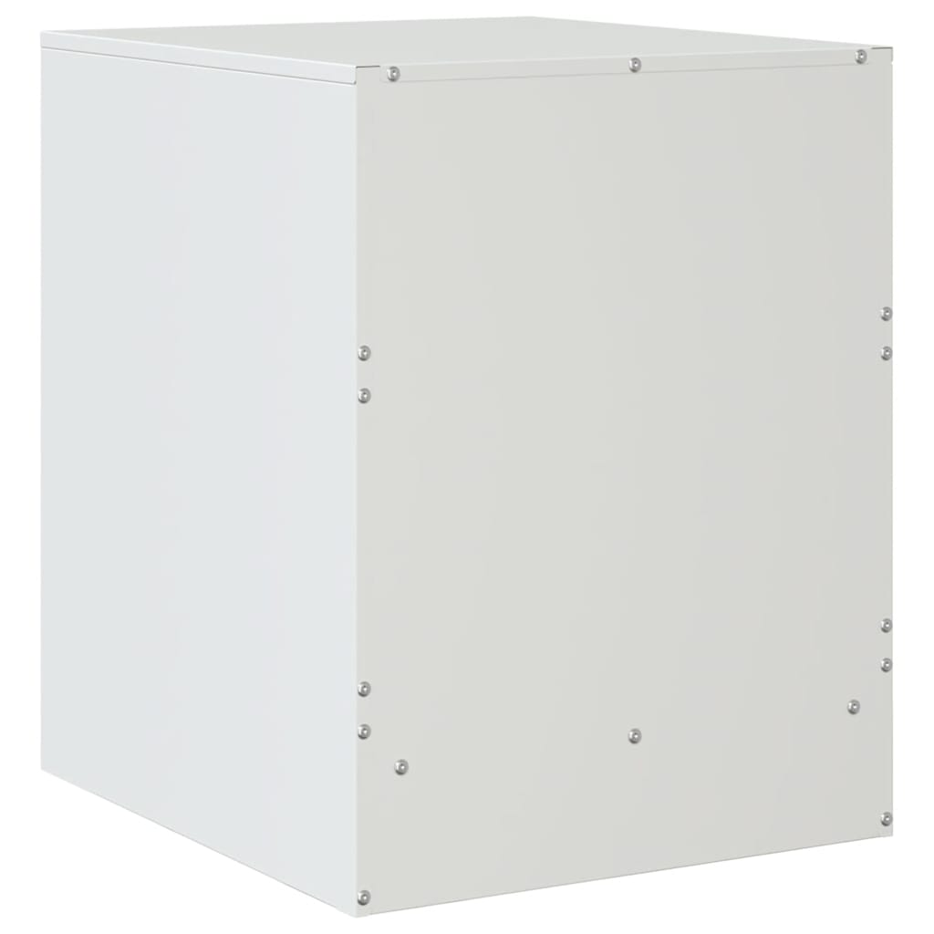 Comodino Bianco 34,5x39x44 cm in Acciaio 841629