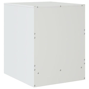 Comodino Bianco 34,5x39x44 cm in Acciaio 841629