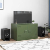 Mobile TV Verde Oliva 67x39x44 cm in Acciaio 841639