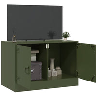 Mobile TV Verde Oliva 67x39x44 cm in Acciaio 841639