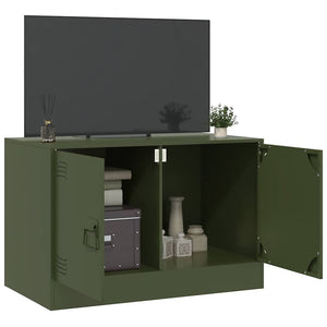 Mobile TV Verde Oliva 67x39x44 cm in Acciaio 841639